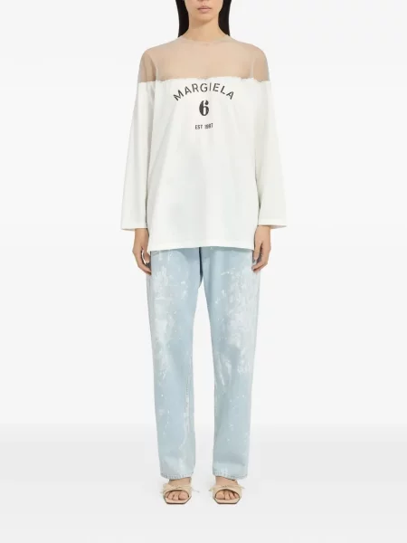 Tricou Mm6 Maison Margiela cu autograf alb