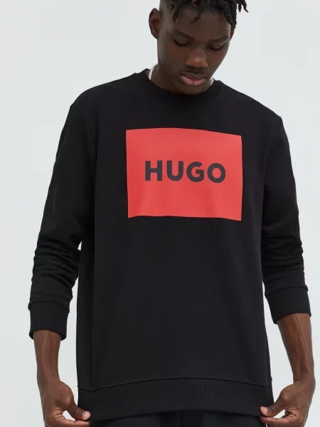 HUGO melegítőfelső nyomott mintás fekete