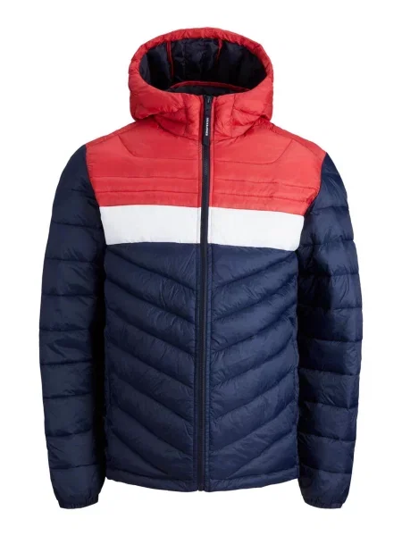 JACK & JONES Geacă de primăvară-toamnă Hero bleumarin / roșu alb