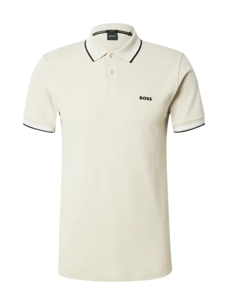 BOSS Tricou Paul crem / negru alb