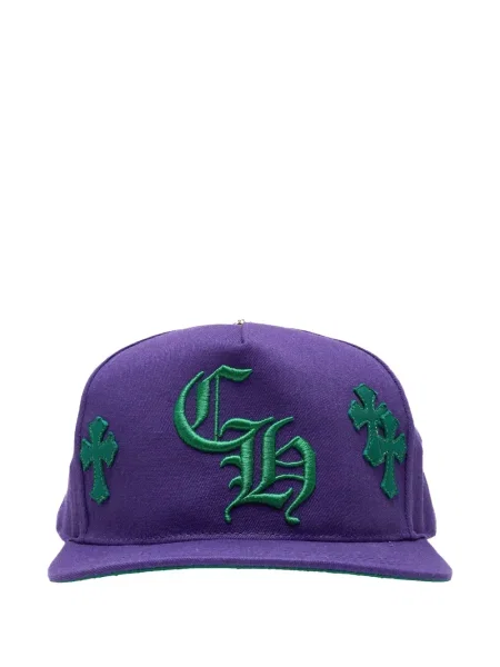 Șapcă Chrome Hearts cu broderie cu motiv cu inimi violet