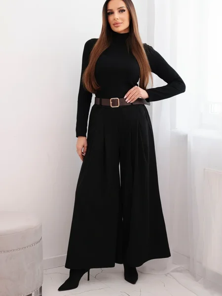 Hlače Kesi Włoski črna