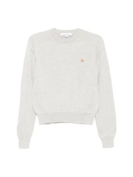 Sweter Maison Kitsune wełniany szary