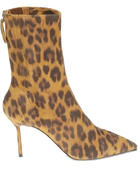 Cizme scurte Aquazzura cu imagine cu model leopard maro