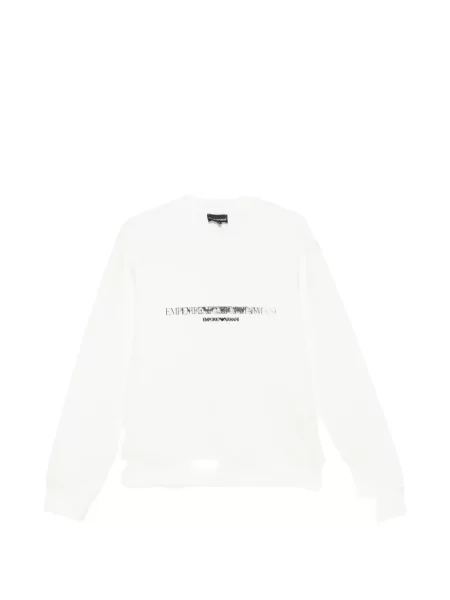 Суитчър Emporio Armani с принт с кръгло деколте бяло