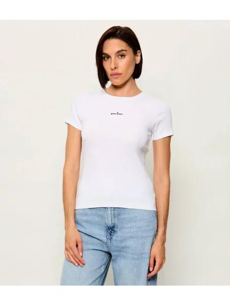 Guess Jeans Tricou Embro alb