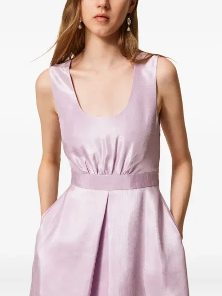 Rochie maxi Twinset fără mâneci de costum violet