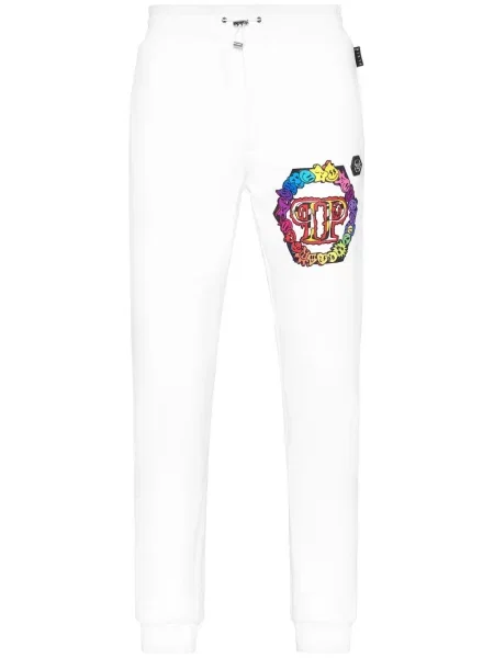 Pantaloni Philipp Plein cu imagine alb