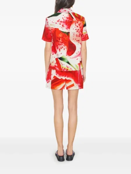 Pantaloni scurți Tory Burch cu model floral cu imagine roșu