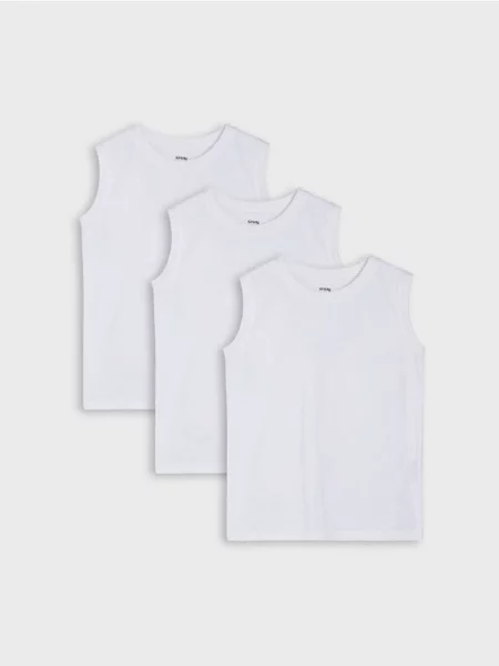 Sinsay trička bez rukávů 3 pack bílá