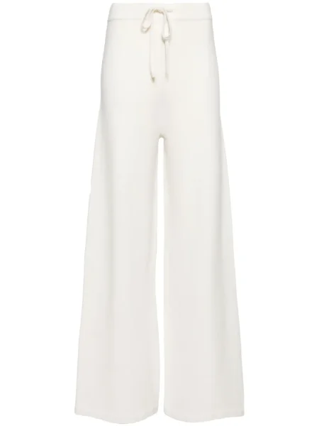Pantaloni Yves Salomon tricotate alb