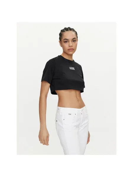 Vans Majica Flying V Crew Crop Ii Regular Fit črna