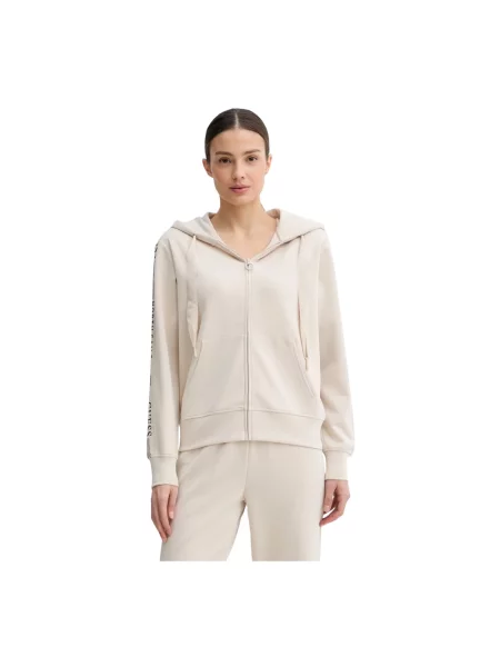 Bluza rozpinana Guess z logo beżowa