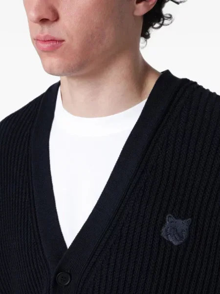 Cardigan Maison Kitsune tricotate albastru