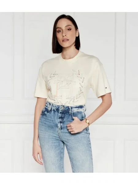 Tommy Hilfiger Tricou Laurel | Oversize fit bej