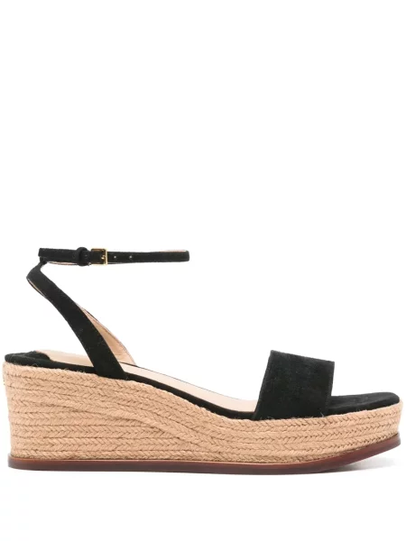 Espadrile Lauren Ralph Lauren din piele de căprioară negru