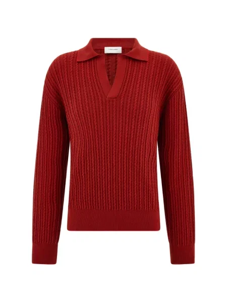 Tricou polo Ferragamo tricotate roșu