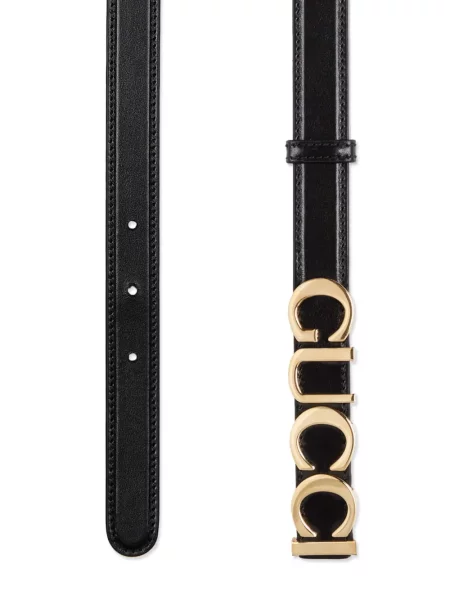 Kožený pásek Gucci černý