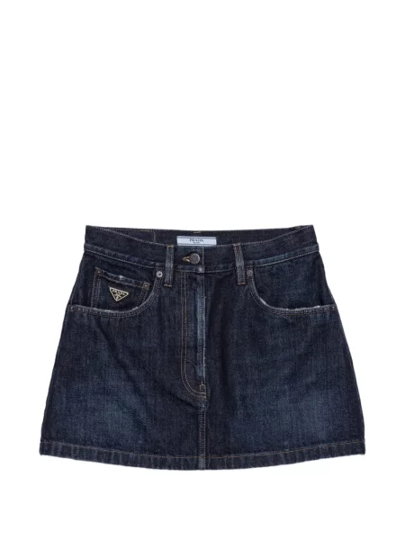 Fustă din denim Prada albastru