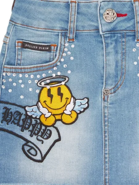 Spódnica jeansowa dziecięca Philipp Plein niebieska