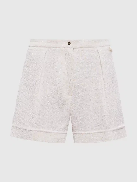Твідові шорти з логотипом Herno білі