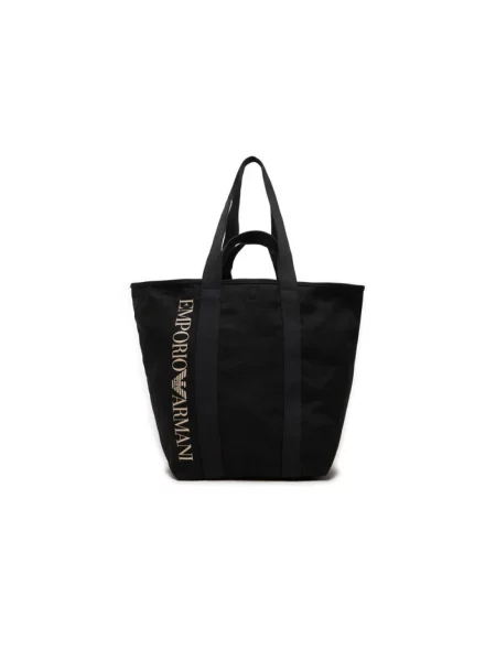 Torba plażowa Emporio Armani czarna