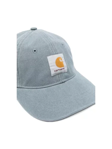 Czapka z daszkiem Carhartt Wip płócienna z autografem niebieska