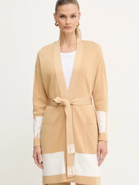 Elisabetta Franchi kardigan lekki beżowy