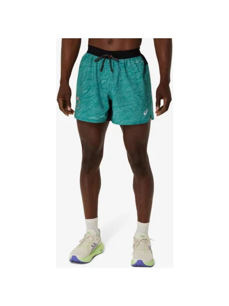 Szorty ASICS Fujitrail All Over Print zielononiebieskie XL zielone