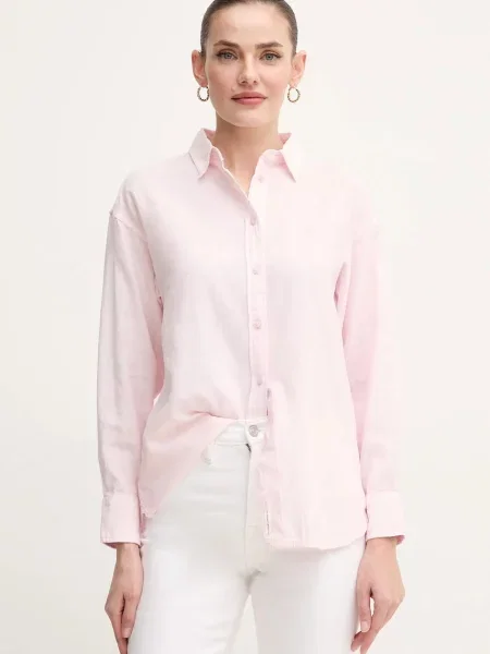 Lanena srajca Pepe Jeans CHIPPER roza