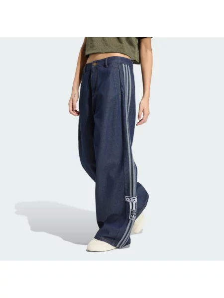 SPODNIE ADIBREAK MID RISE WIDE LEG DENIM niebieskie