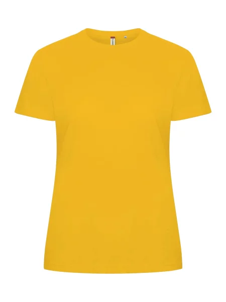 Clique Basic-T Dopasowany T-shirt z bawełny – lemon żółta