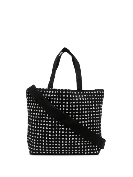 Geantă shopper 10 Corso Como cu imagine din canvas negru