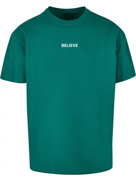 Merchcode Tričko Believe Front zelená bílá