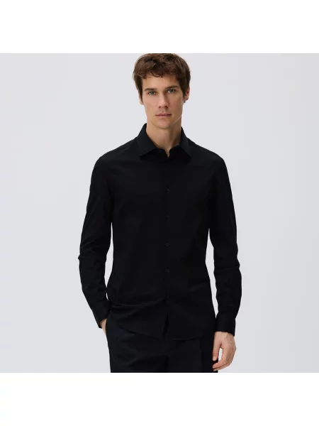 Reserved Košile regular fit z egyptské bavlny černý