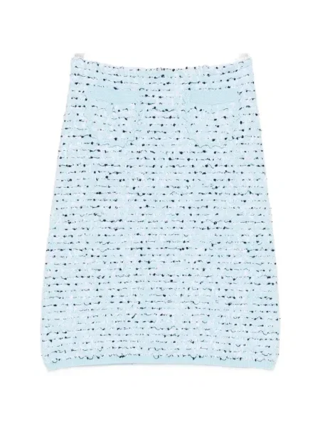 Dzianinowa mała mały spódnica mini N°21 niebieska