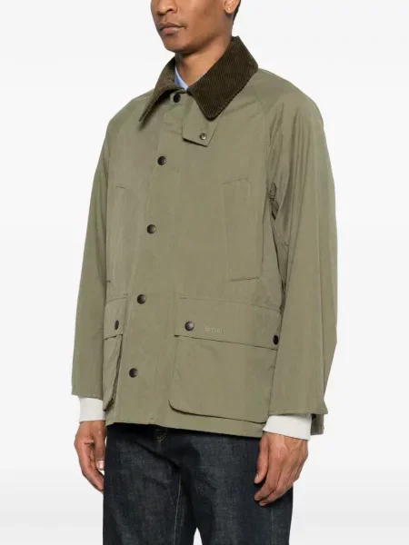 Gulerat geacă Barbour de catifea cord verde