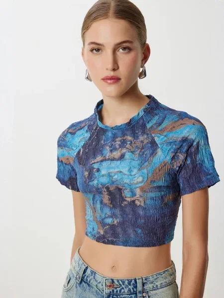 Happiness İstanbul Bluza Blusen mornarsko plava