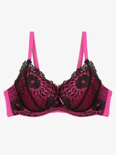 Sutien Lanomira cu fucsia negru