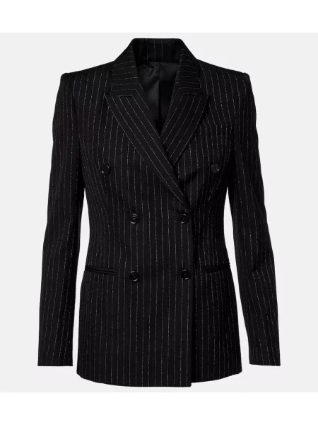 Sacou Mcqueen de lână cu dungi negru