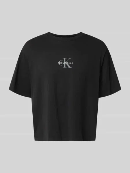 T-shirt o kroju relaxed fit z czystej bawełny Calvin Klein Jeans czarna