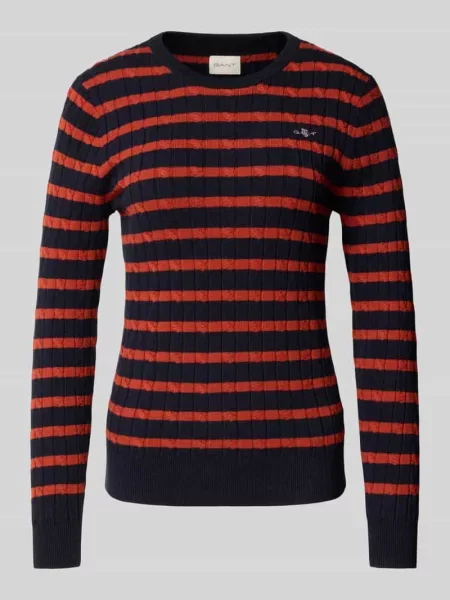 Sweter z dzianiny z prążkowanymi wykończeniami Gant