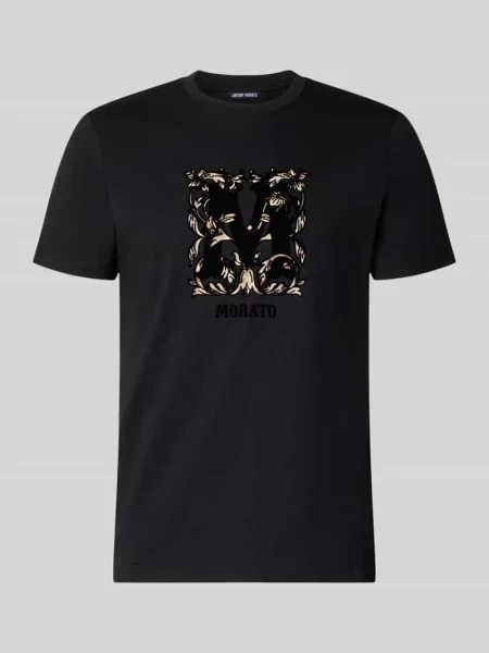 T-shirt o kroju regular fit z czystej bawełny Antony Morato czarna
