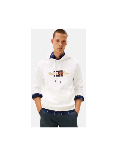 Bluza z kapturem Tommy Hilfiger z kapturem beżowa