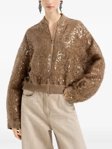 Geacă bomber Brunello Cucinelli maro