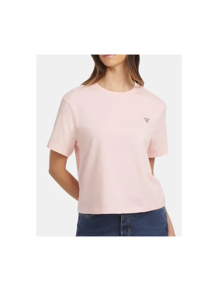 Tricou Guess Jeans scurt roz