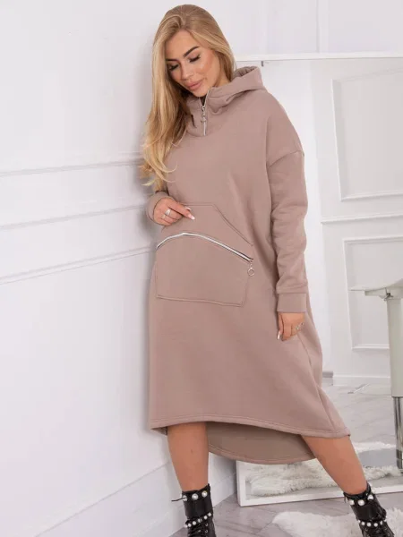 Rochie Kesi cu glugă de costum bej