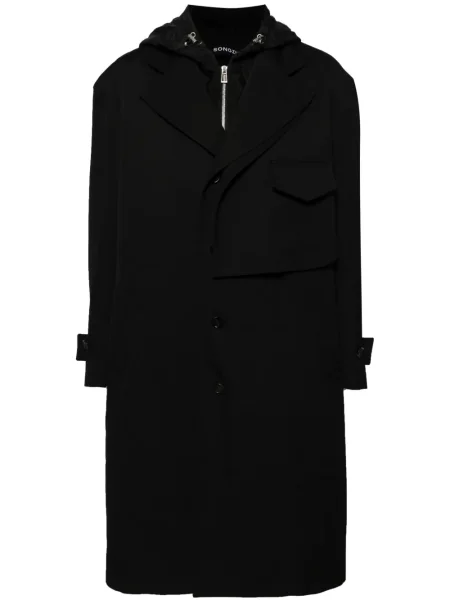 Trenci Songzio de lână cu glugă negru