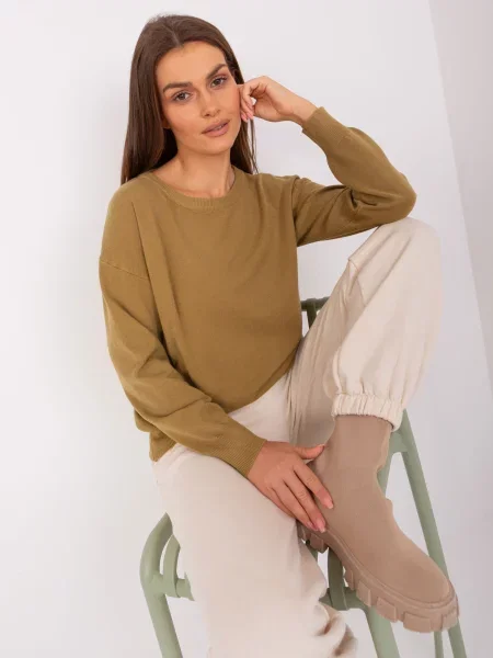 Pulover Fashionhunters kaki