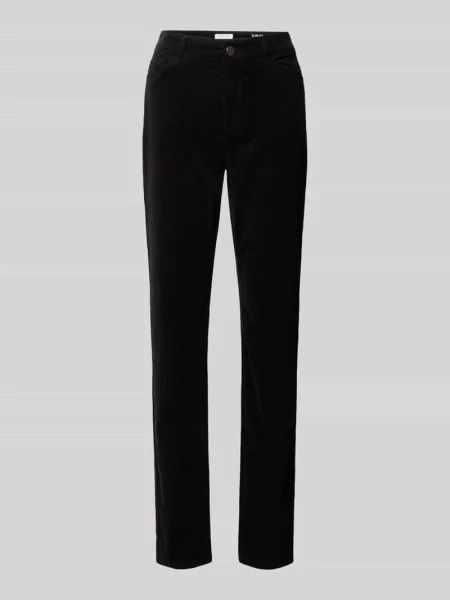 Spodnie materiałowe o kroju slim fit z elastycznej mieszanki bawełny Christian Berg Woman czarne